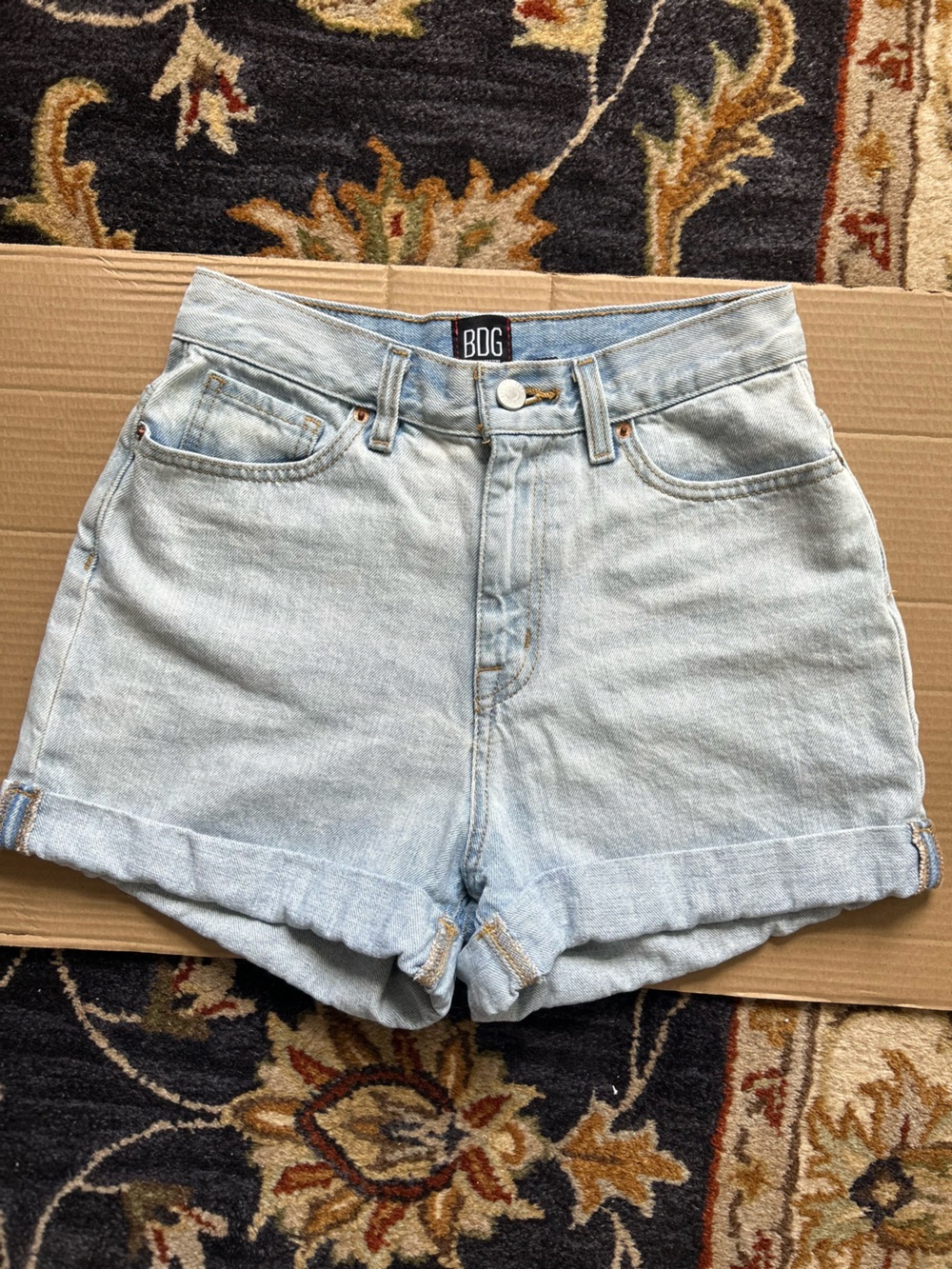 BDG Light Blue High-Rise Denim Shorts
